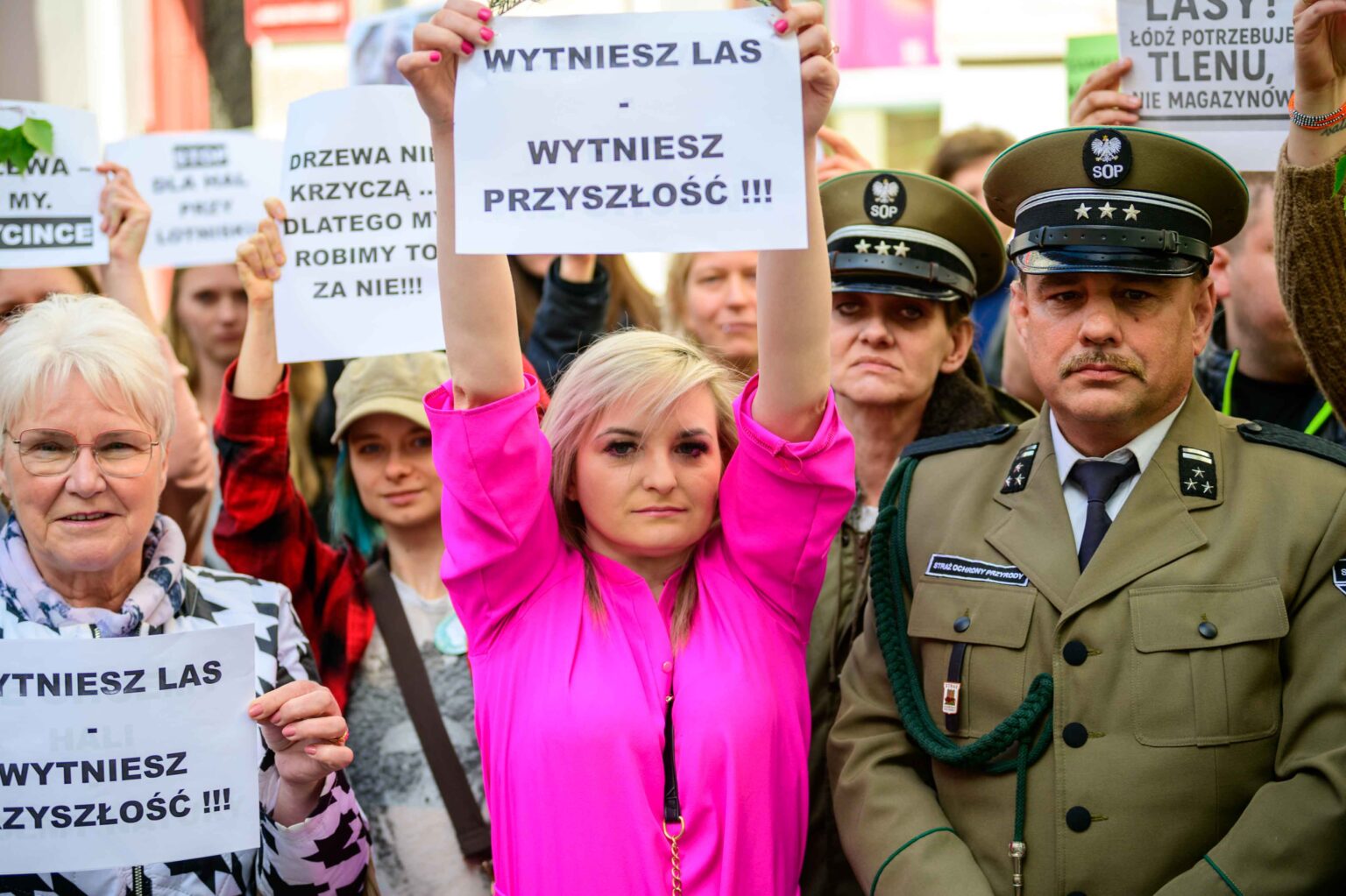 Protest w sprawie wycinki Lublinka 19