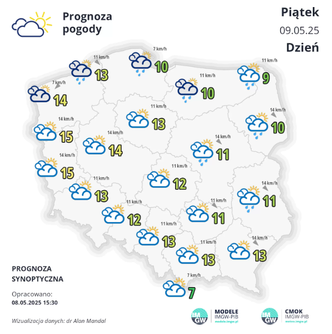 Pogoda na piątek. Trochę chmur i trochę słońca 2 Pogoda na piątek. Trochę chmur i trochę słońca