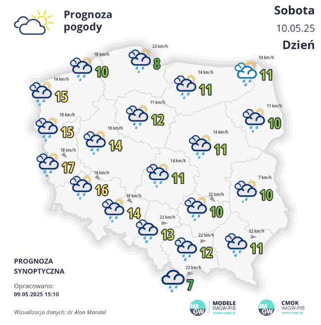 Pogoda na weekend. Kontynuacja chłodnej, jak na maj, pogody 2 Pogoda na weekend. Kontynuacja chłodnej, jak na maj pogody