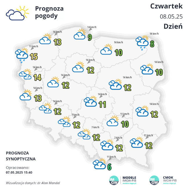 Pogoda na czwartek. W nocy mróz, w dzień pogodnie, ale chłodno 2 Pogoda na czwartek. W nocy mróz, w dzień pogodnie, ale chłodno