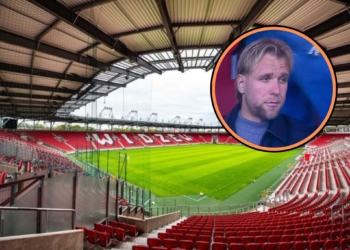 Tymoteusz Puchacz na meczu Widzewa