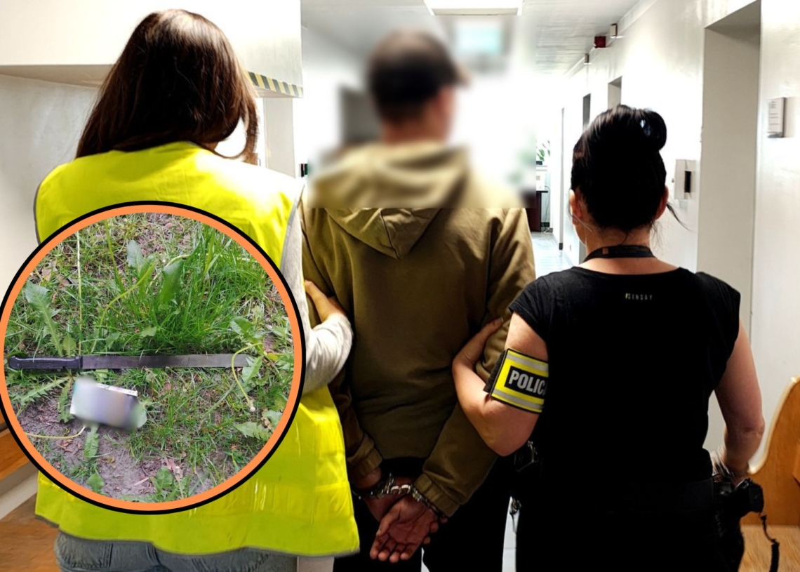 Wymachiwał nożem na Akademii Piotrkowskiej. Agresywny 22-latek już w rękach policji 1 Wymachiwał nożem na Akademii Piotrkowskiej