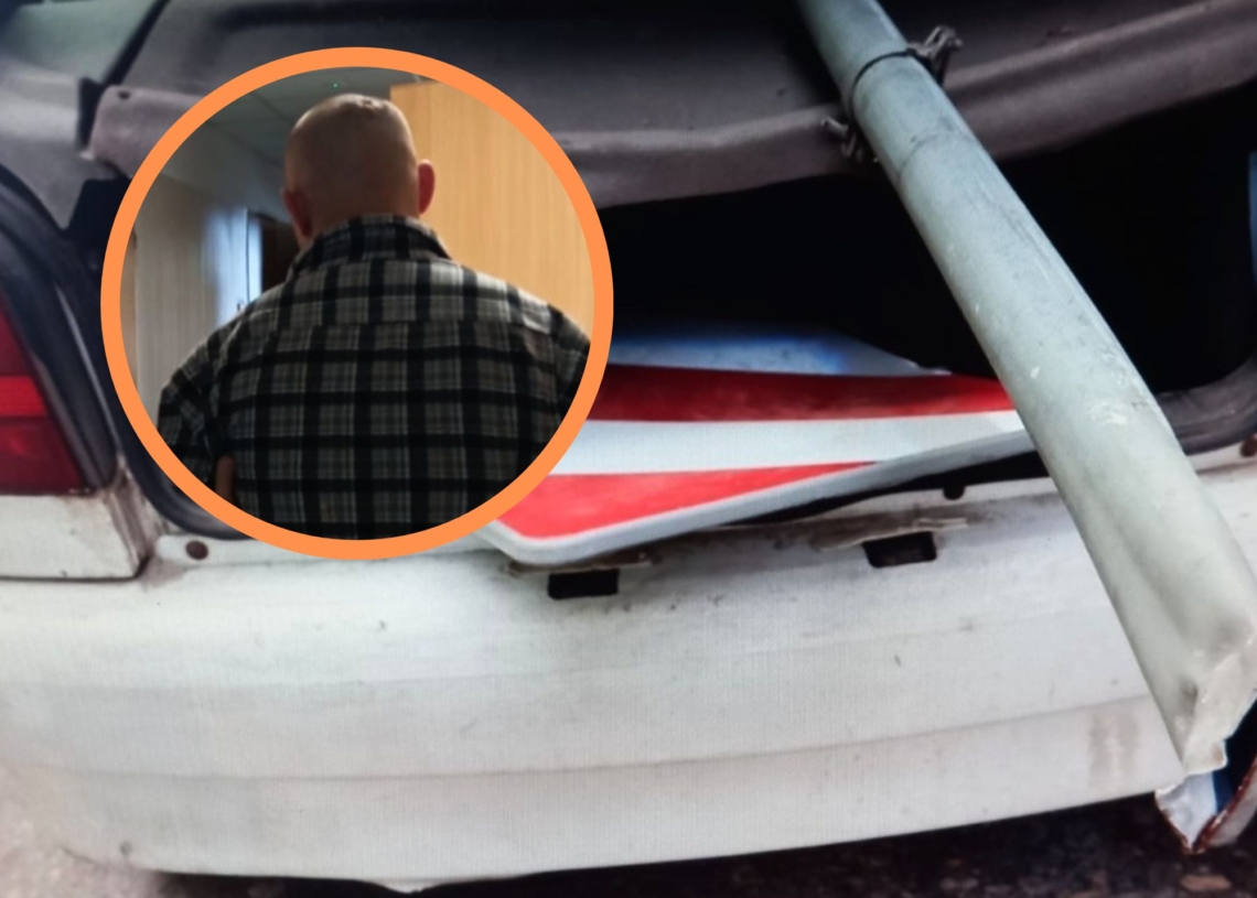 Pijany pirat drogowy z Radomska. 28-latek jechał pod prąd prosto na radiowóz, w bagażniku miał znaki drogowe 1 Pijany pirat drogowy z Radomska. 28-latek jechał pod prąd prosto na radiowóz, w bagażniku miał znaki drogowe