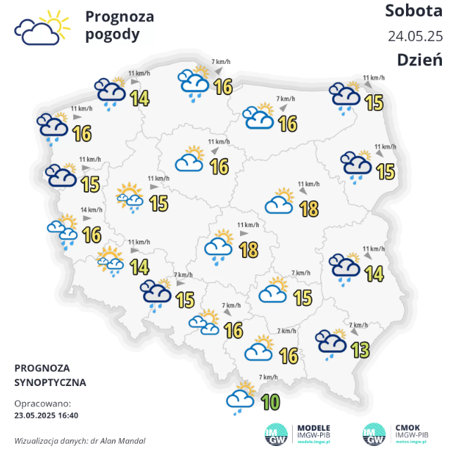 Pogoda na weekend. Stabilna temperatura i możliwe opady 2 pogoda24.05