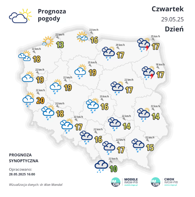 Pogoda na czwartek. Może pokropić 2 Pogoda na czwartek