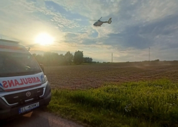 Wypadek pod Piotrkowem. 14-latek stracił panowanie nad motorowerem, interweniował śmigłowiec LPR