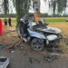 Śmiertelny wypadek w powiecie sieradzkim. Mężczyzna wjechał w drzewo, KP PSP w Sieradzu