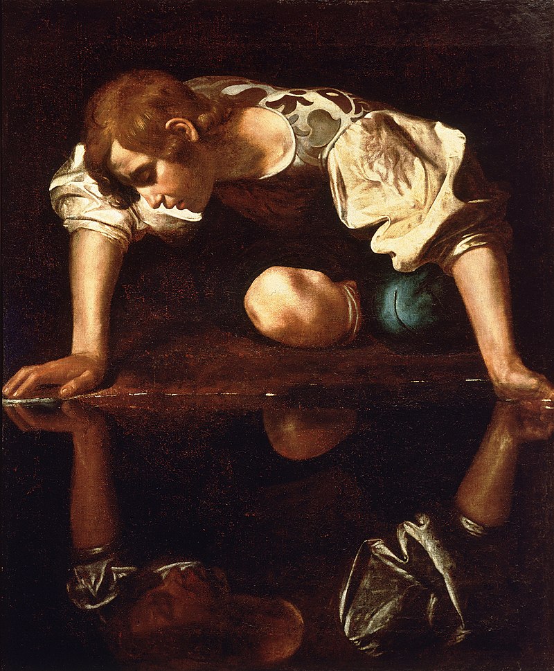 Caravaggio. Obrazy geniusza malarstwa w 3D - jednodniowa wystawa w Łodzi 2 Narcissus Caravaggio 1594 96