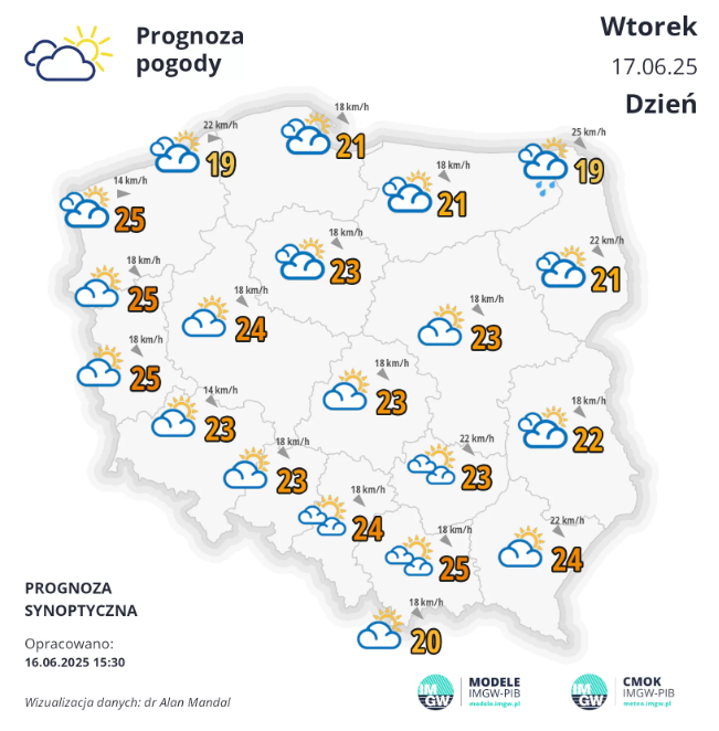 Pogoda na wtorek. Ciepło i odetchniemy od deszczu 2 Pogoda na wtorek. Ciepło i odetchniemy od deszczu