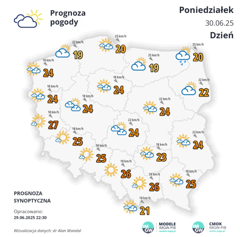 Pogoda na poniedziałek. Czeka nas przyjemny, letni dzień 2 he