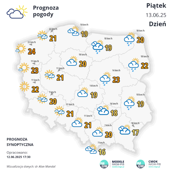 Pogoda na piątek. Dominacja słońca i delikatne opady 2 Pogoda na piątek