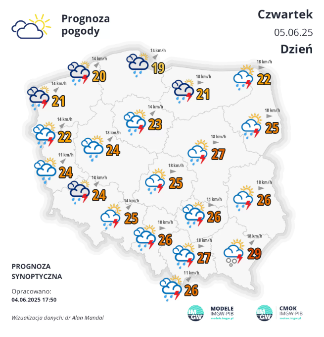 Pogoda na czwartek. Uwaga na burze! 2 pogoda46