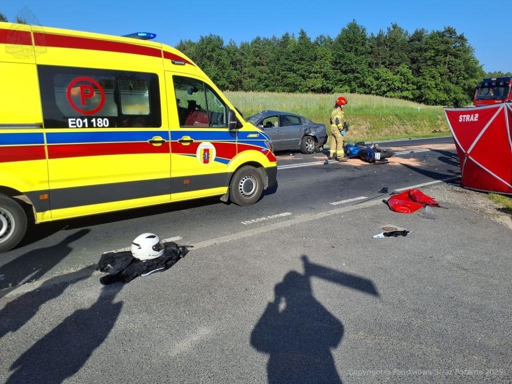 Śmiertelny wypadek w powiecie radomszczańskim, fot. KP PSP Radomsko