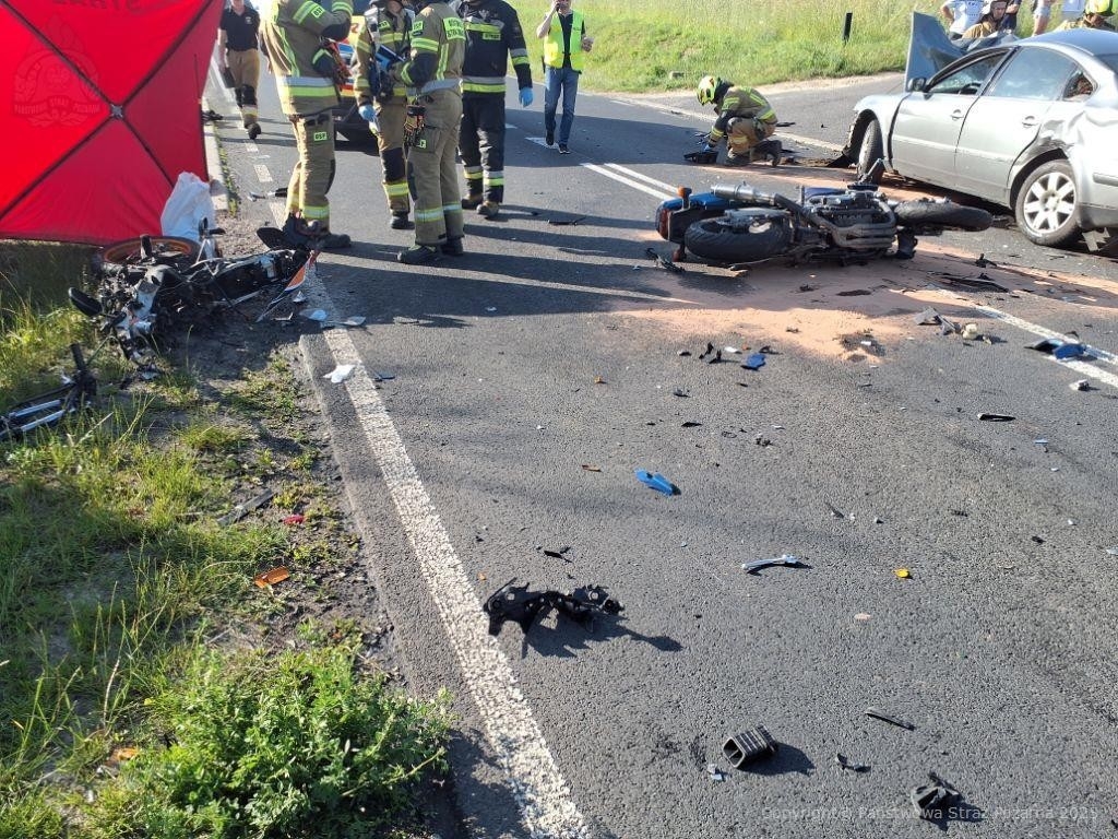 Śmiertelny wypadek w powiecie radomszczańskim, fot. KP PSP Radomsko