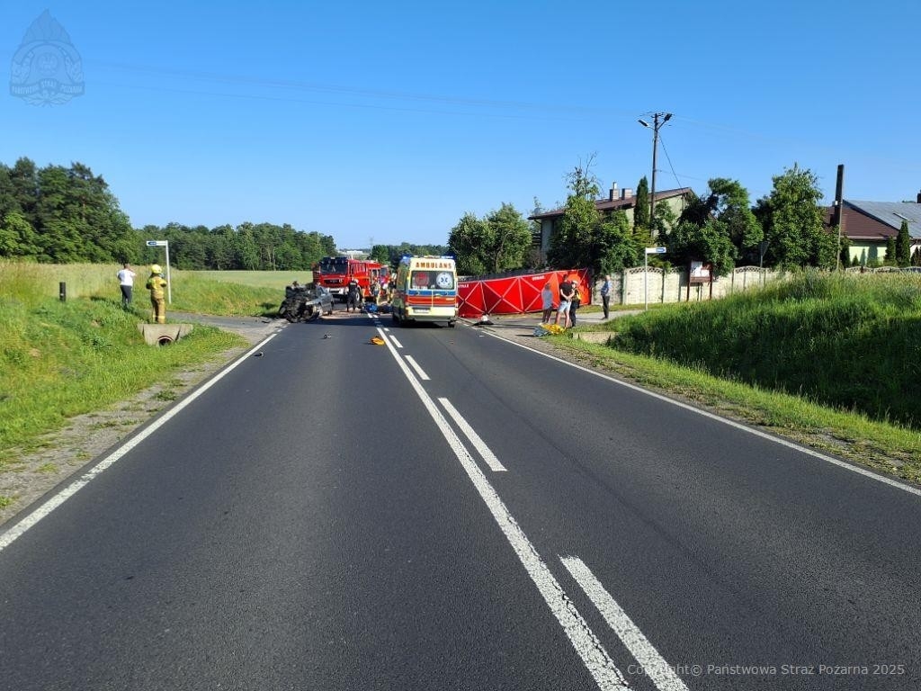 Śmiertelny wypadek w powiecie radomszczańskim, fot. KP PSP Radomsko
