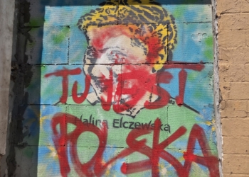 Akt wandalizmu na łódzkich Bałutach. Ktoś zniszczył mural Haliny Elczewskiej