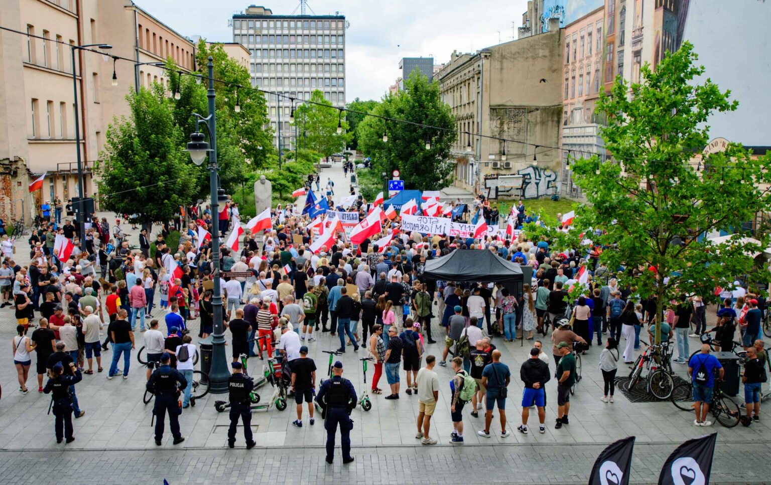 Protest Antyimigrancki i dwa kontrprotesty w Lodzi Fot Sebastian Szwajkowski 8