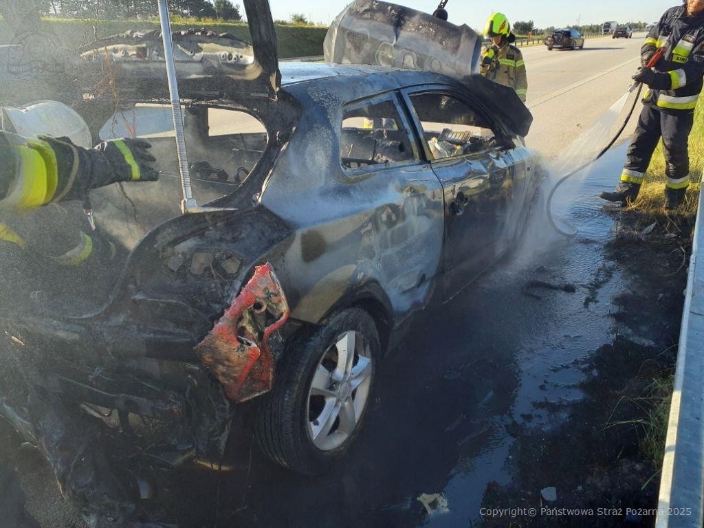 Pożar na autostradzie A1. Utrudnienia w ruchu