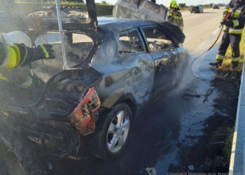 Pożar na autostradzie A1. Utrudnienia w ruchu