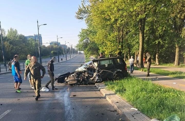 Wypadek na skrzyżowaniu Śmigłego-Rydza i Tymienieckiego, fot. Łukasz Gruchała