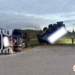 Przewrócona ciężarówka na A1. Mężczyzna zasnął za kierownicą 10 Przewrócona ciężarówka na A1