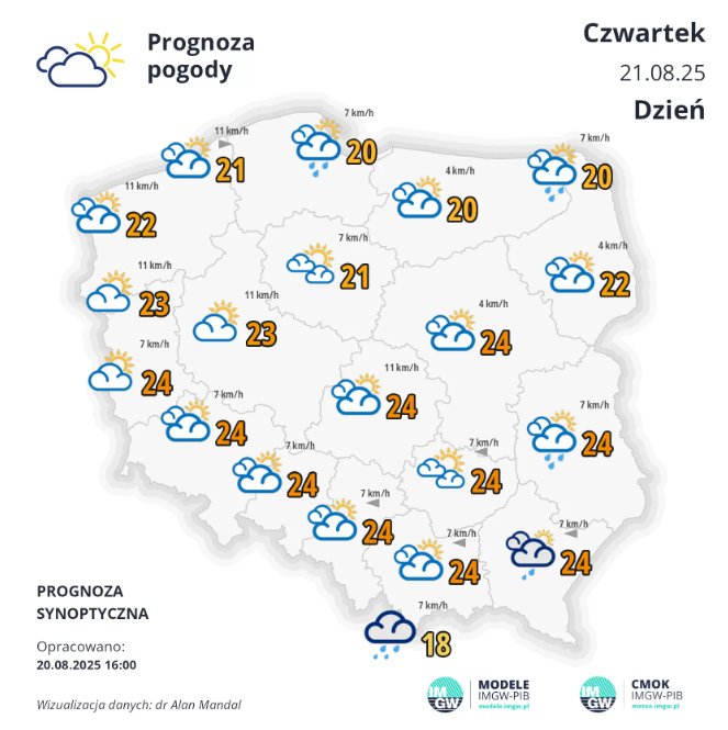 Pogoda na czwartek | Kontynuacja ciepłej pogody 2 Pogoda na czwartek | Kontynuacja ciepłej pogody