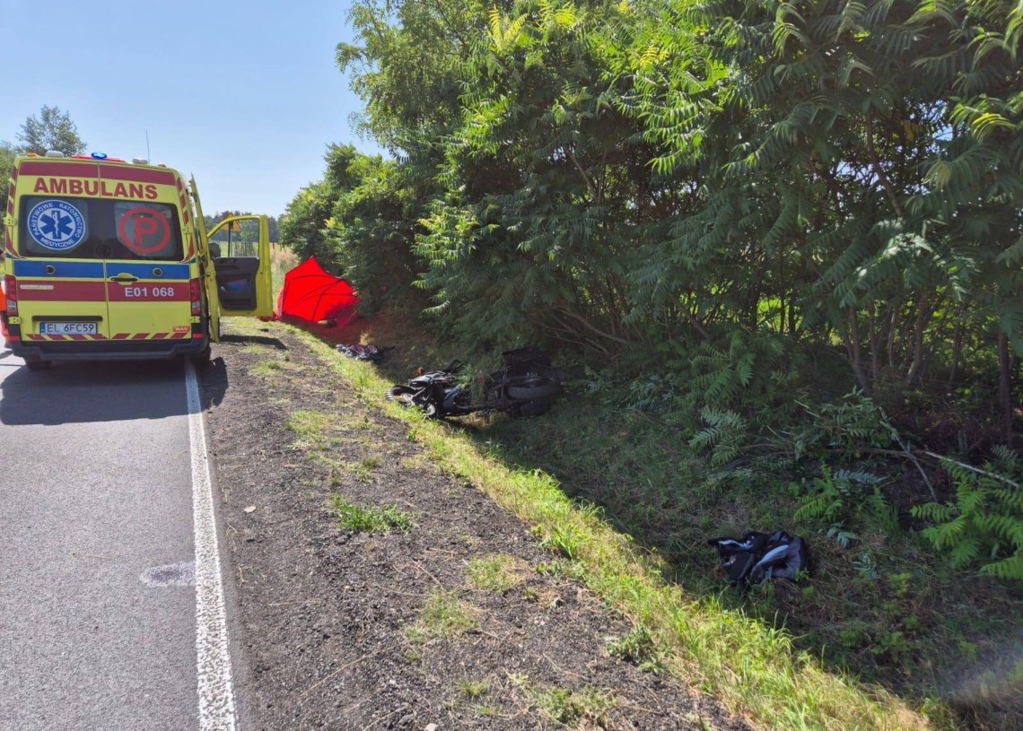 Śmiertelny wypadek z udziałem motocyklisty w gminie Piątek