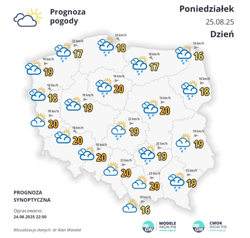 Pogoda na poniedziałek. Może nieco popadać 2 pogoda2444