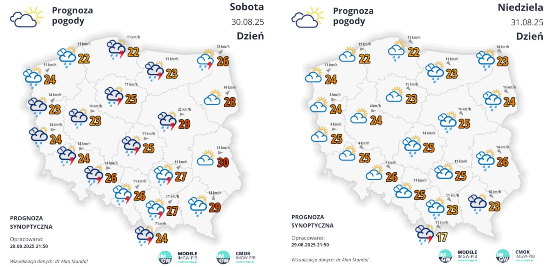 Pogoda na ostatnie dni wakacji. Weekend z deszczem i wysoką temperaturą 2 Pogoda na weekend