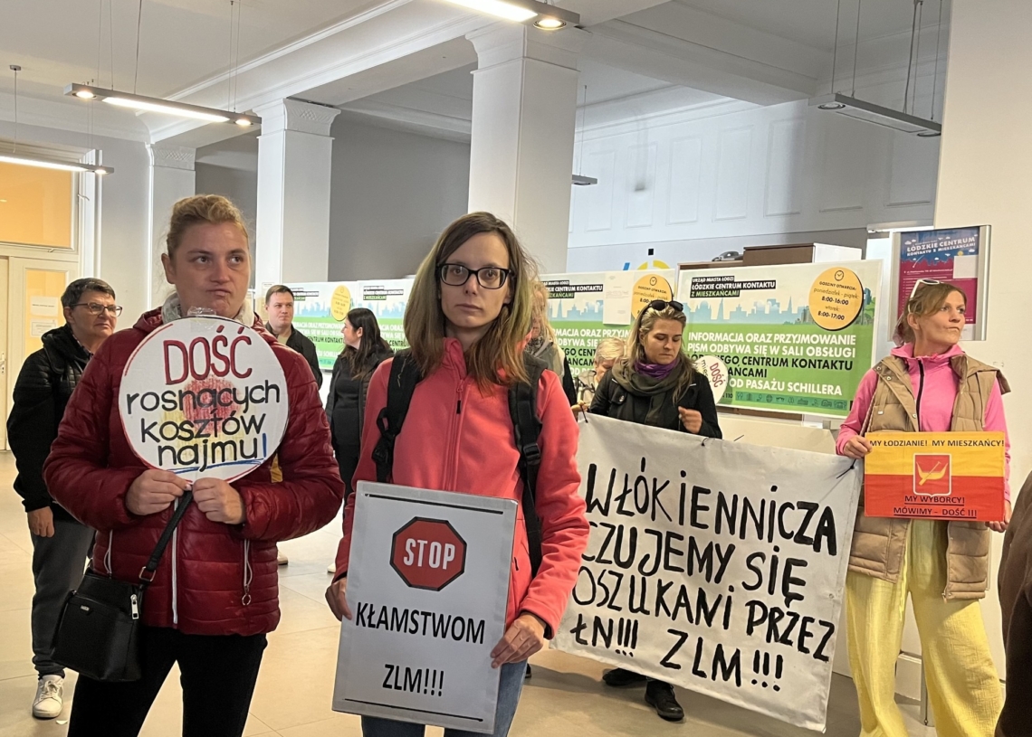 Protest w Urzędzie Miasta Łodzi. Lokatorzy domagają się konkretów władz miasta
