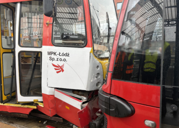 Zderzenie dwóch tramwajów w Łodzi