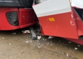 Zderzenie dwóch tramwajów w Łodzi