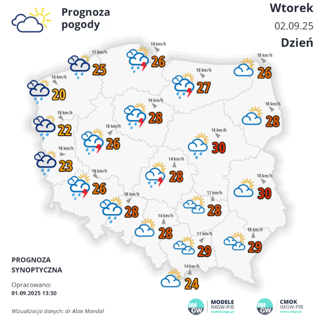 Pogoda na wtorek