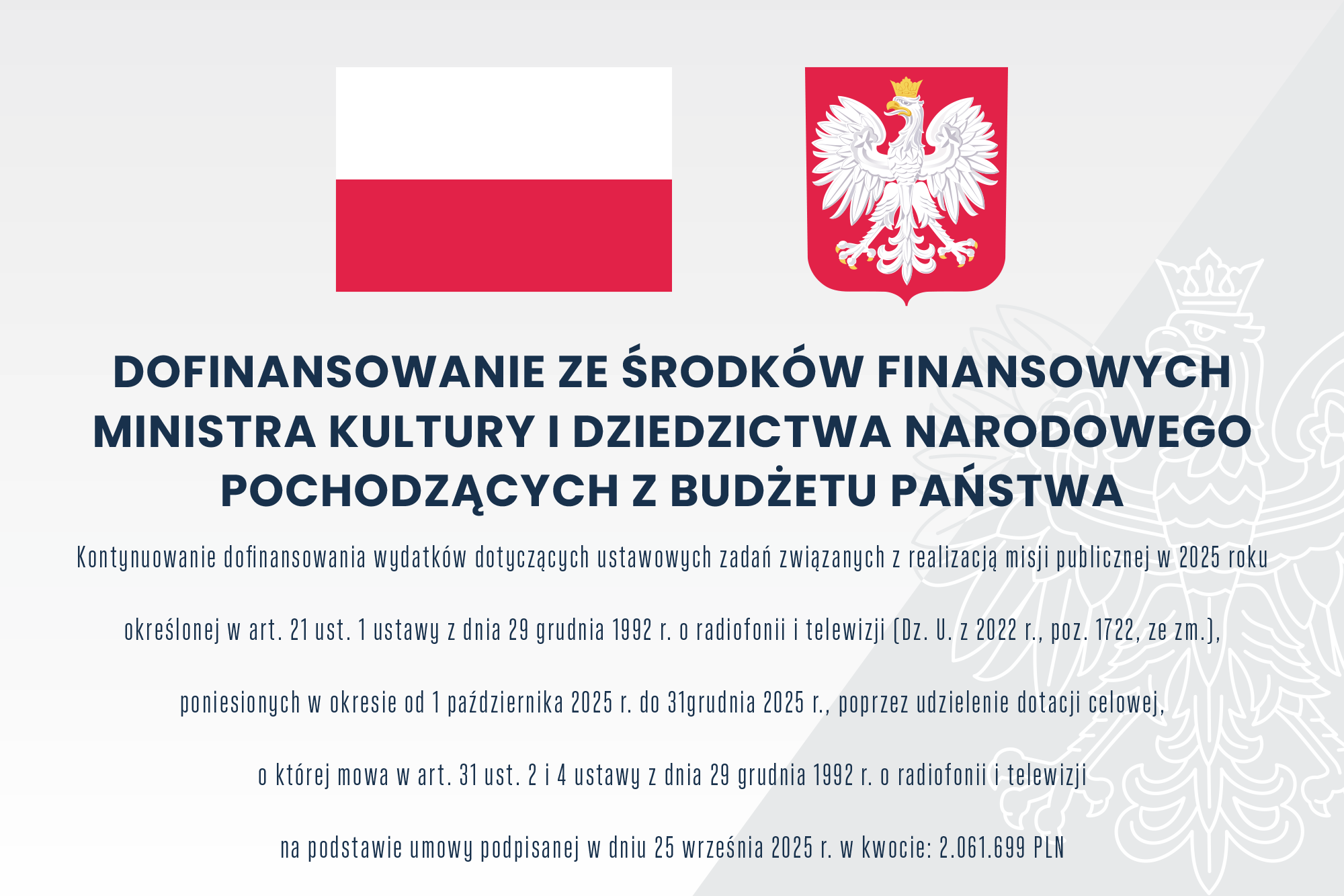 Dotacja celowa Ministra Kultury i Dziedzictwa Narodowego dla Radia Łódź w likwidacji 1 TABLICA DOTACJA 25 9 2025