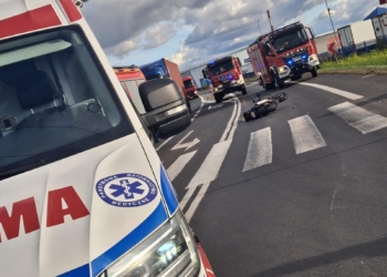 Wypadek w Ozorkowie. Nie żyje motocyklista, jedna osoba ranna
