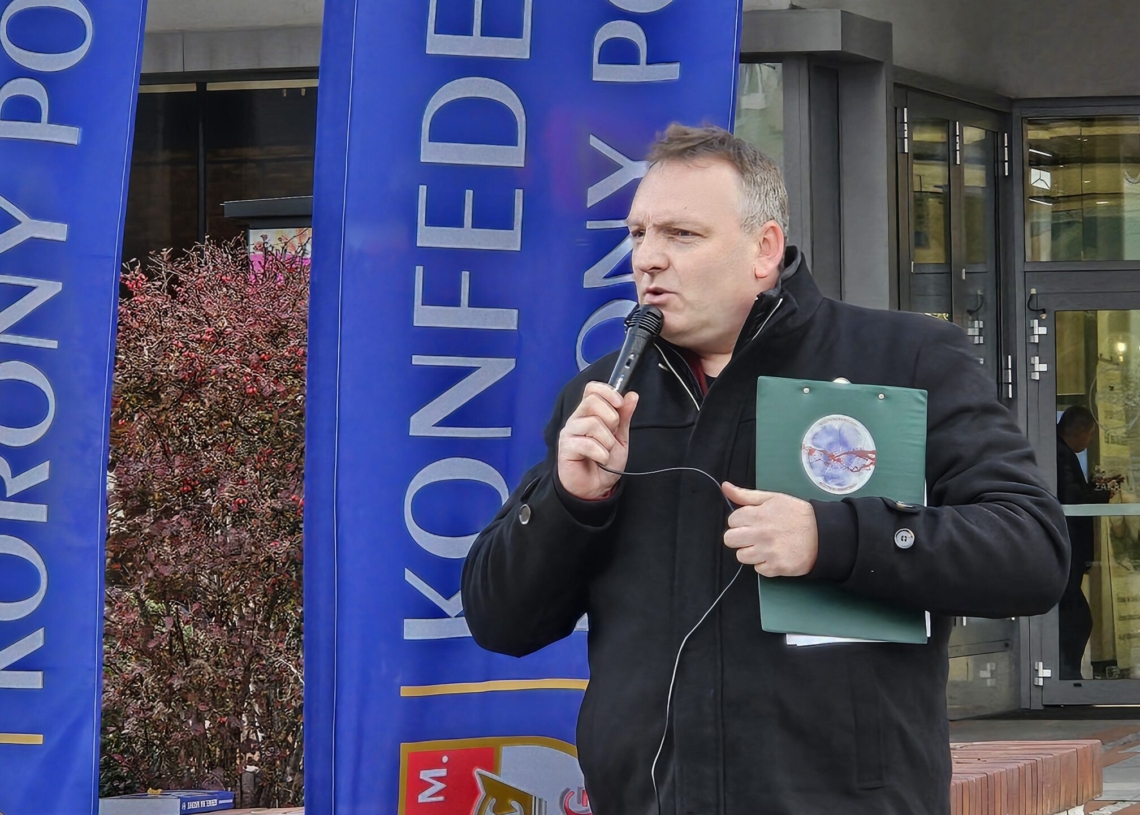 Konfederacja Korony Polskiej przeciw ludobójtswu w Gazie. Pikieta w Piotrkowie Trybunalskim