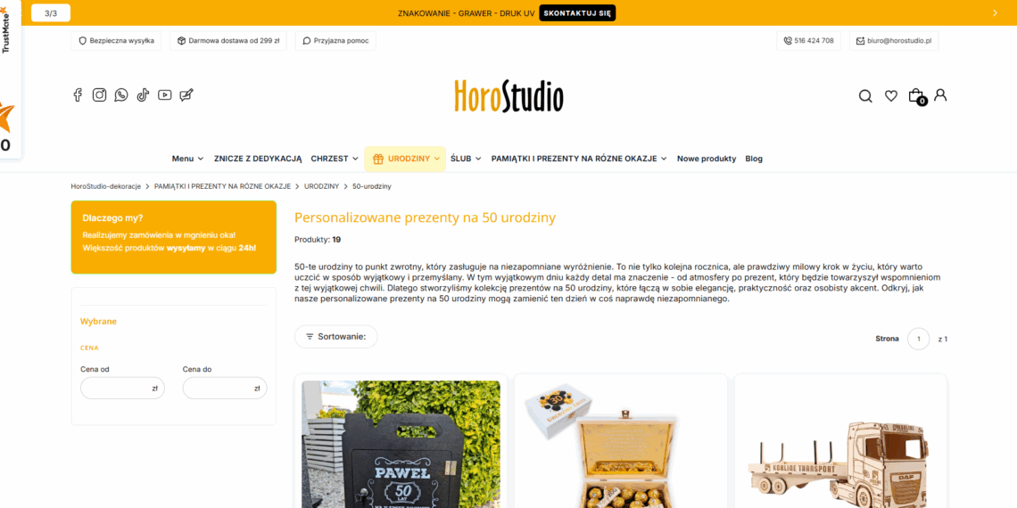Co podarować mamie lub tacie na 50-tkę? Zobacz personalizowane propozycje z serca 1 Personalizowane prezenty na 50 urodziny HoroStudio