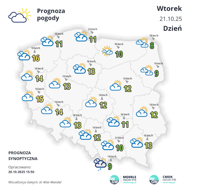 Pogoda na wtorek. Ciepły, jesienny dzień 2 pogoa20