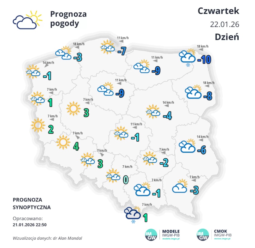 Czwartek mroźny, ale... nie w całym województwie 1 addafefesfesfe