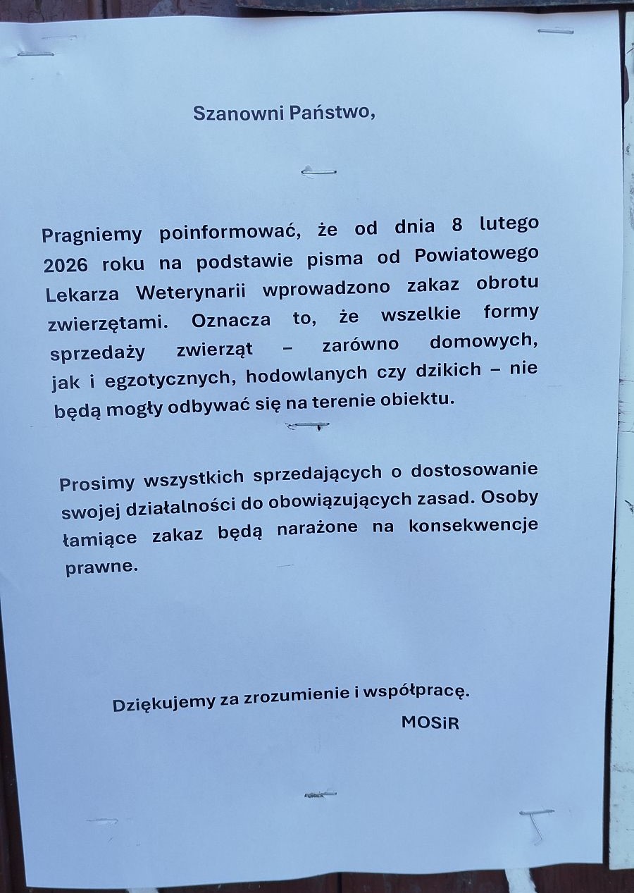 Koniec wydarzeń z żywymi zwierzętami na stadionie "Startu". Hobbyści protestują 1 Koniec wydarzeń z żywymi zwierzętami na stadionie "Startu". Hobbyści protestują
