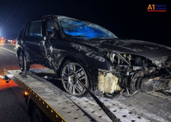 Groźny wypadek na A1, pijany kierowca przebił się na inny pas. Są utrudnienia