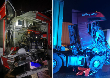 Zderzenie ciężarówki z samochodem strażackim na A1