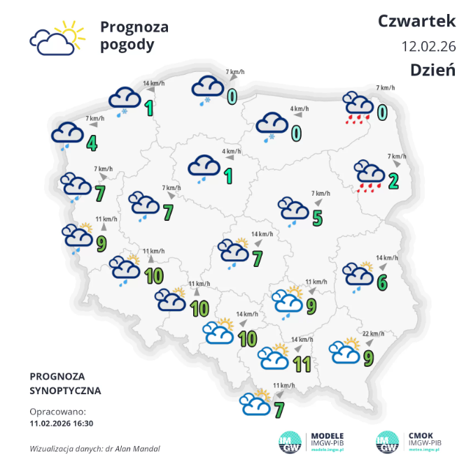 Pogoda na czwartek | Dalszy ciąg odwilży [PROGNOZA]