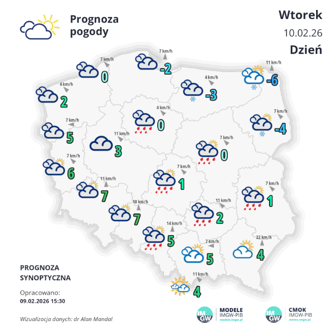 Pogoda na wtorek | Uwaga, będzie ślisko! [PROGNOZA]