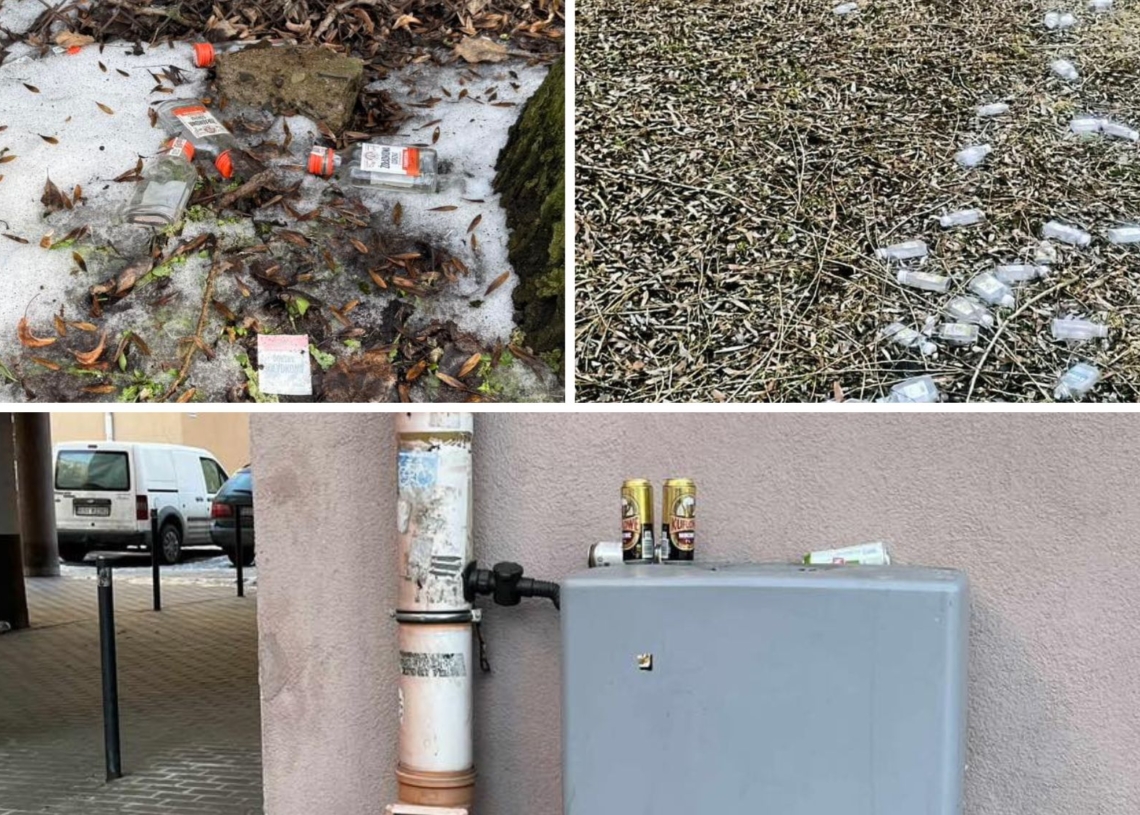 Śmieciowy problem na Bałutach. Toną w butelkach i „małpkach” 1 Śmieciowy problem na Bałutach