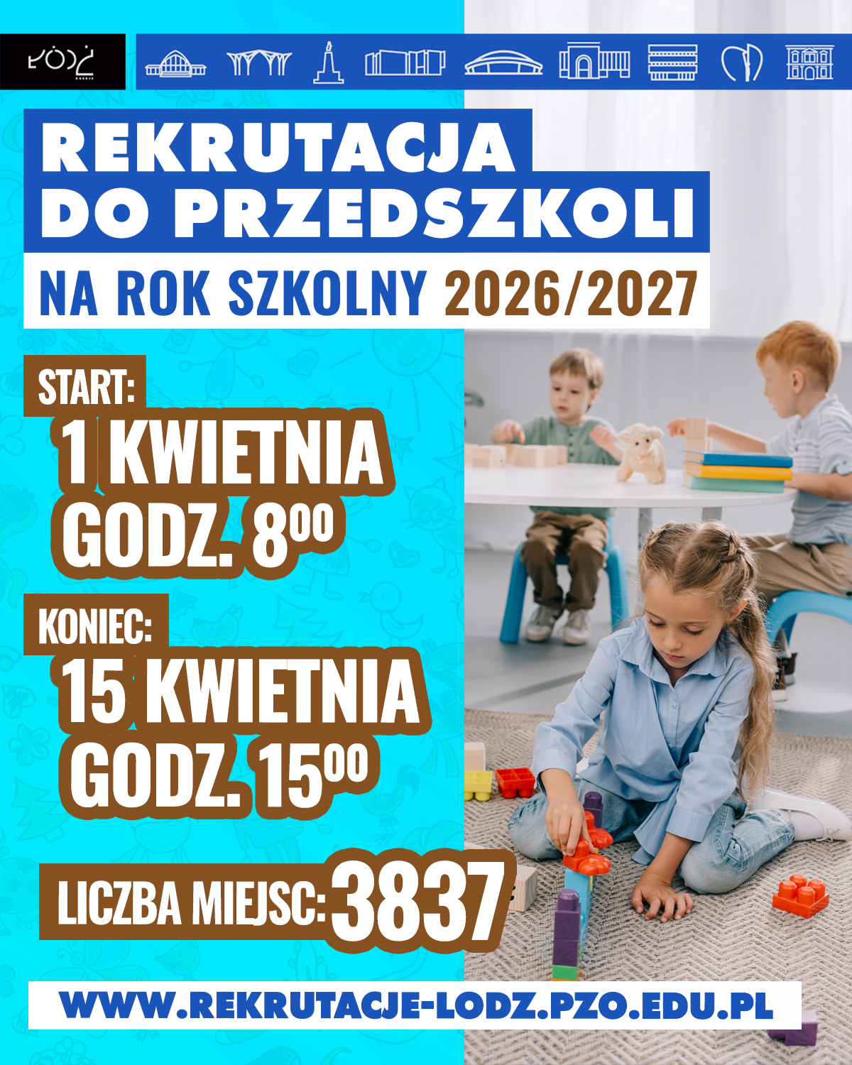 Rekrutacja do łódzkich przedszkoli. Początek 1 kwietnia 1 Grafika nabor PM 2026