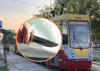 Awantura w tramwaju linii 3. Policja szuka mężczyzny, który mógł mieć nóż