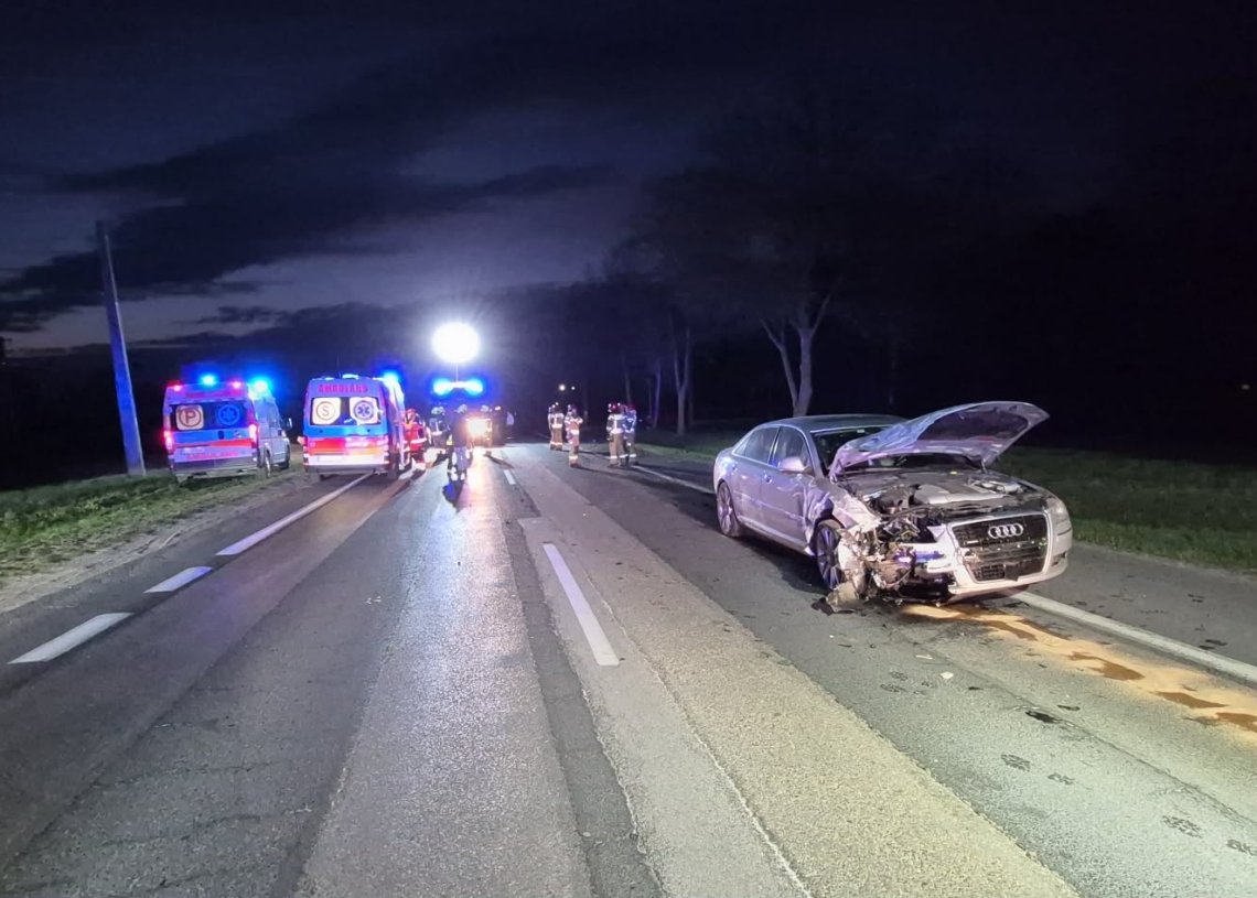 Wypadek na DK 91, fot. KP PSP w Zgierzu