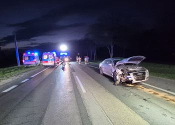 Wypadek na DK 91, fot. KP PSP w Zgierzu