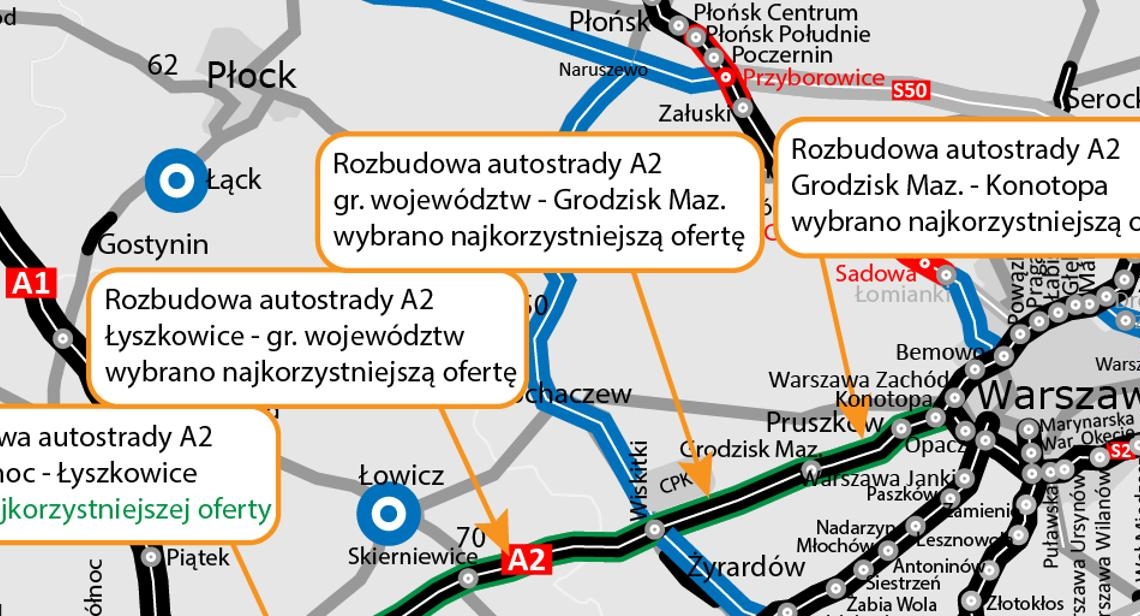 Rozbudowa A2 między Łodzią a Warszawą. Znamy ostatniego wykonawcę 1 Rozbudowa A2 między Łodzią a Warszawą. Znamy ostatniego wykonawcę